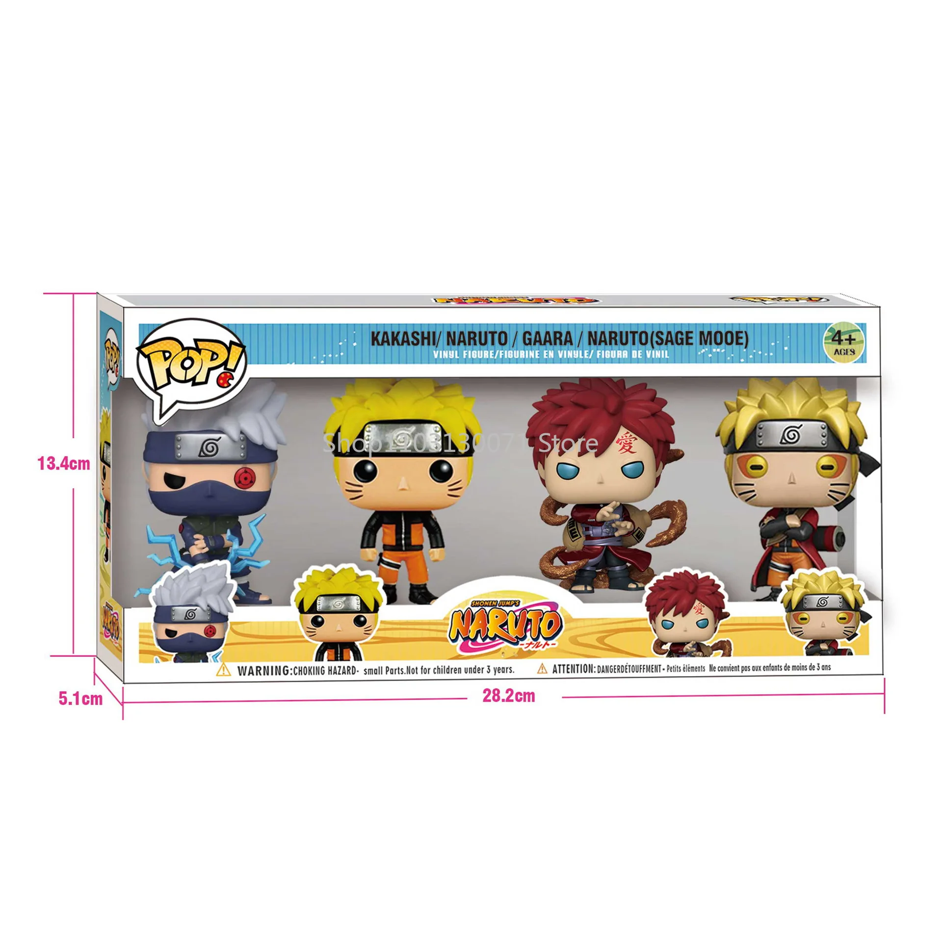 4PCS/SET Pop Naruto Figure Toys Uchiha Sasuke Gaara Namikaze Minato Itachi Uzumaki Naruto Vinyl Figure Ornaments Doll Model Toys