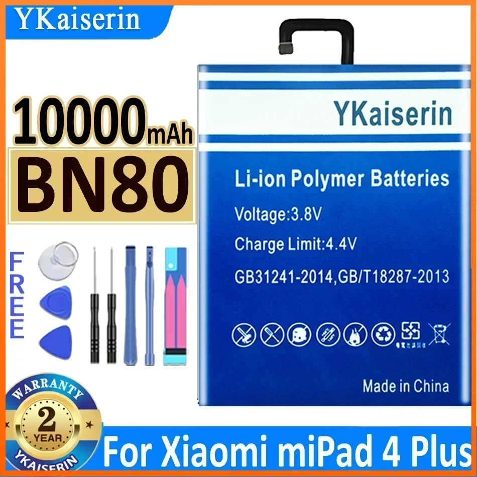 

10000mAh YKaiserin BN80 Replacement Battery for Xiaomi Pad 4 Plus Pad4 Plus Tablet 4 Plus 4Plus Portable Batteries Bateria