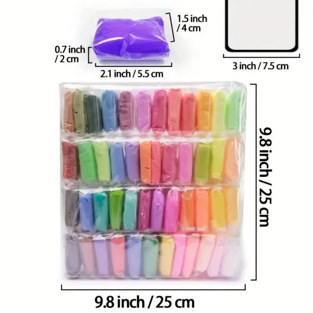 48 Colors Air Dry Clay Ultra Light And Air Dry Clay For Children Non-Toxic And Eco-Friendly Modeling Magic Clay With Tools image 6