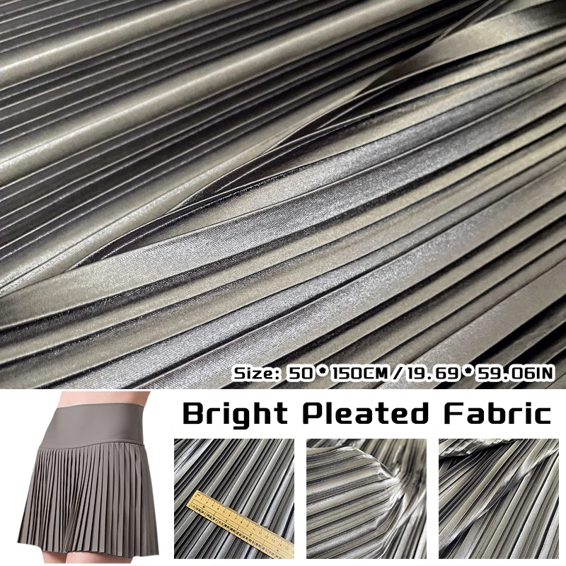 

1M Soft Bright Pleated Fabric Metallic Organ Texture Designer Fabric DIY Sewing Pettiskirt Dress Skirt Apparel