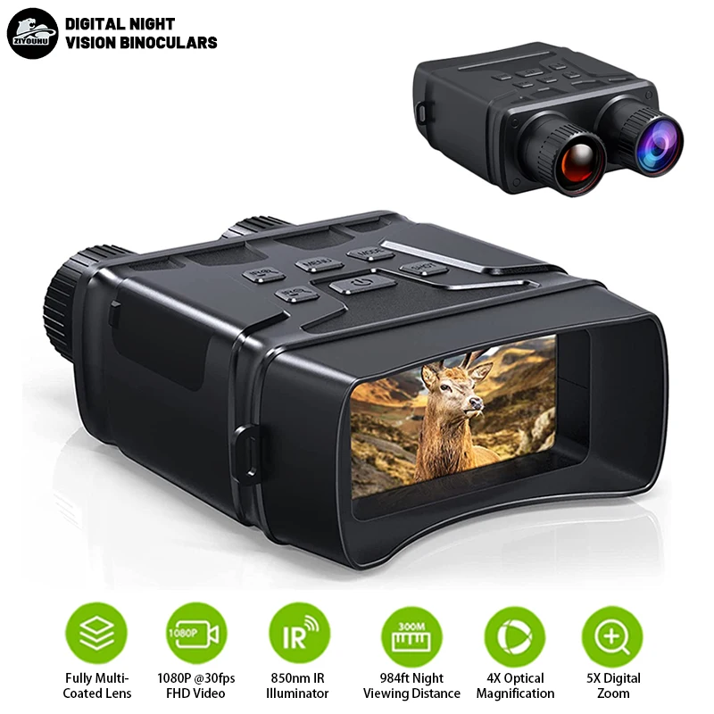 R6 Digital Infrared Night Vision Binoculars Photography 1080P FHD Video Camera Wild Observation Telescope for Camping Hunting