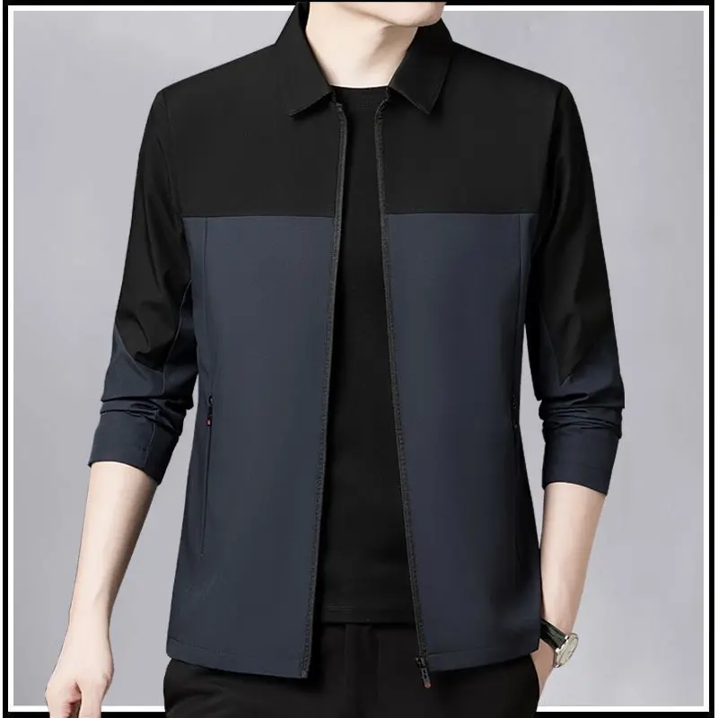 

Middle-aged Men's Spring and Autumn Lapel Casual Jacket New Loose Jacket