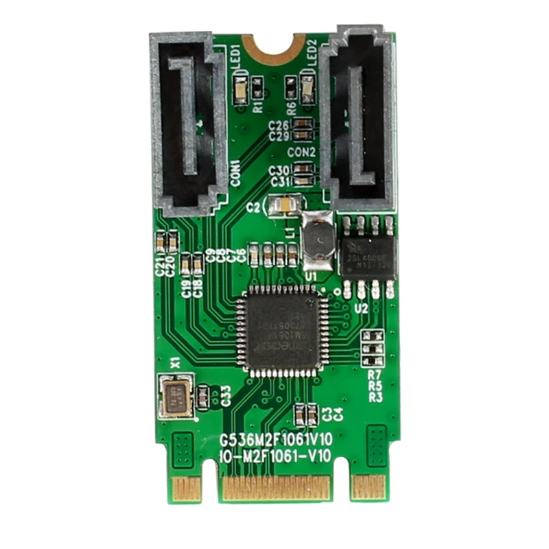 

PCIE M.2 To SATA 2 Port 6G RAID Adapter Internal M.2 SATA RAID Controller Card Support RAID 0/1