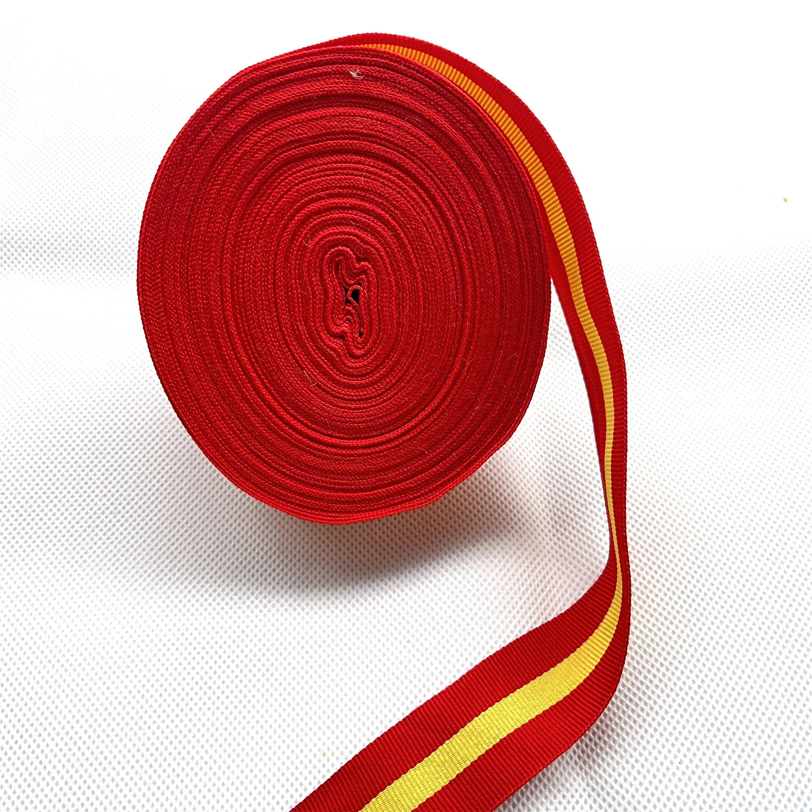 30-15mm 20yard Polyester Stripe Ribbon Spain Flag Plaid Grosgrain Ribbon for Bag Belt Wedding Home Decor