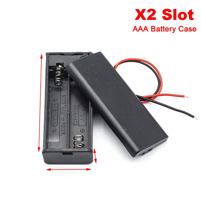 5PCS 2 3 4 Slots AAA Battery Holder Storage Case Box With Switch&Cover Batteries Standard DIY Battery Container Cover On/Off