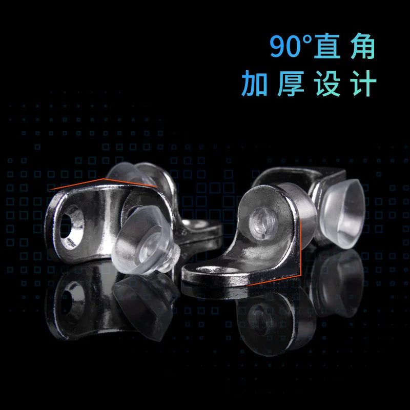 Glass laminate bracket with suction cup, wardrobe partition, cabinet, 7-shaped bracket, zinc alloy hardware accessories, movable