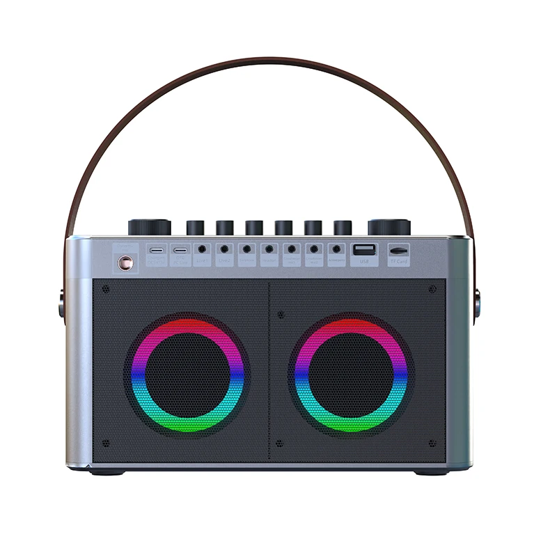 

YYHC-Portable Mini Wireless Bluetooth Speaker All-in-One Audio Soundbox Built-in Sound Card Subwoofer Outdoor Live Karaoke Party