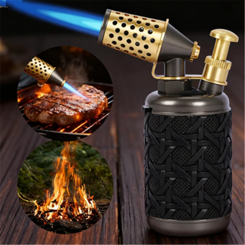 

LUBINSKI Cigar Lighter 4 Jet Flame Windproof with Cigar Cutter Punch Premium Zinc Alloy Refillable for Men Gift 2025