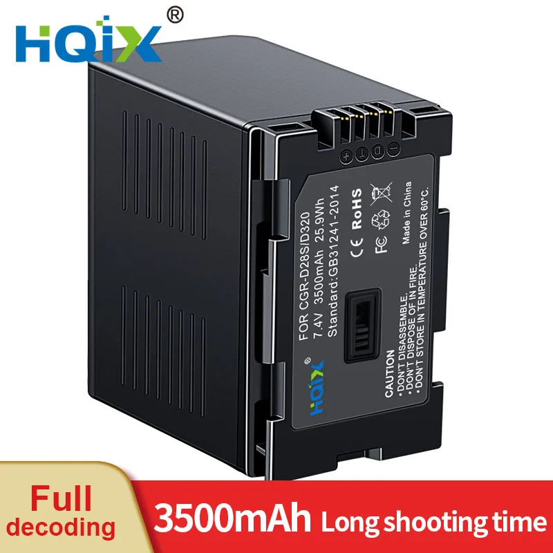 

HQIX for Panasoinc AG-DV1DC DVC7 DVC15 DVC30 DVC32 DVC60 DVC62 DVC80 DVX102 DVX100 DVX1000 Camera CGR-D28S Charger Battery