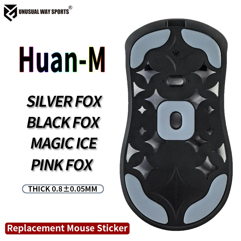 UnusualWaySports Mouse Skates Feet Wlmouse Huan M Cambered Surface PTFE Anti Collapse Magic Ice Pink Black Silver Fox