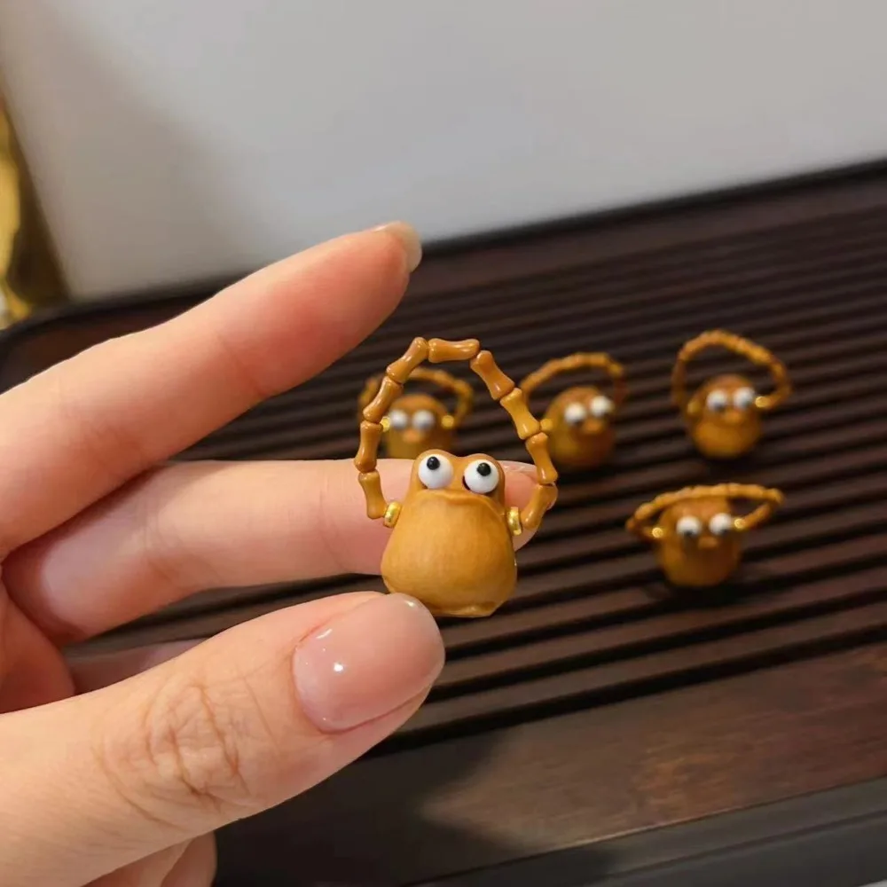 أنيقة قابل للتعديل مضحك خاتم لطيف شبح خشب الصندل خاتم الإكسسوارات سحر الخشب مطرز خواتم الهدايا