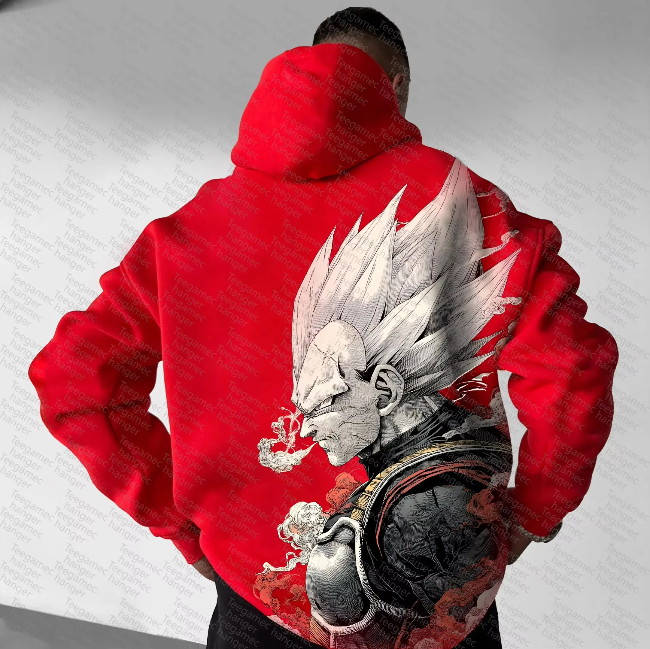 بانداي 2026 جديد Wukong هالة برتقالية هالة تأثير النص طباعة كبيرة الحجم الخريف والشتاء الرجال هوديي الدافئة الوالدين والطفل فضفاض #3