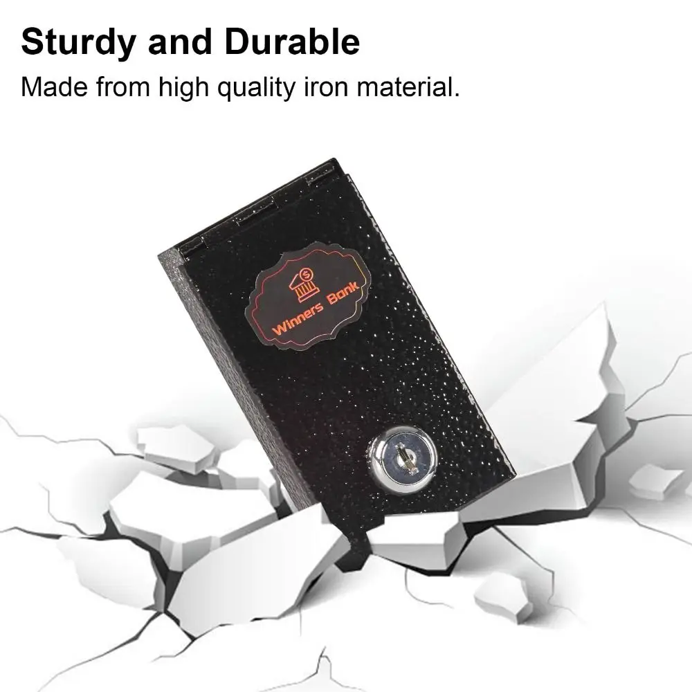 صندوق نقود معدني جديد بحجم الجيب، قابل لإعادة الاستخدام، آمن للأموال مع صندوق قفل صغير للمفتاح