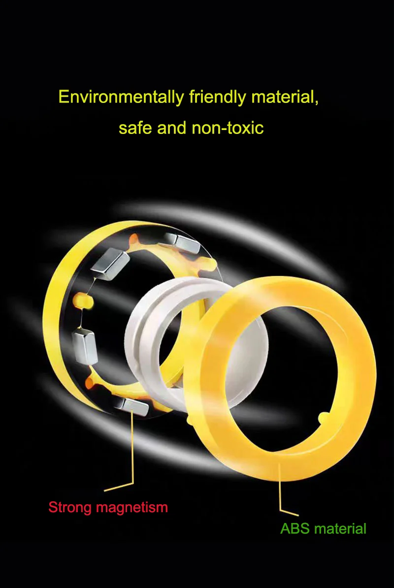 3Pcs Anti-Stress Magnetic Rings Set Unzip Magic Bracelet Toy Decompression Finger Ring Tool for Stress Relief