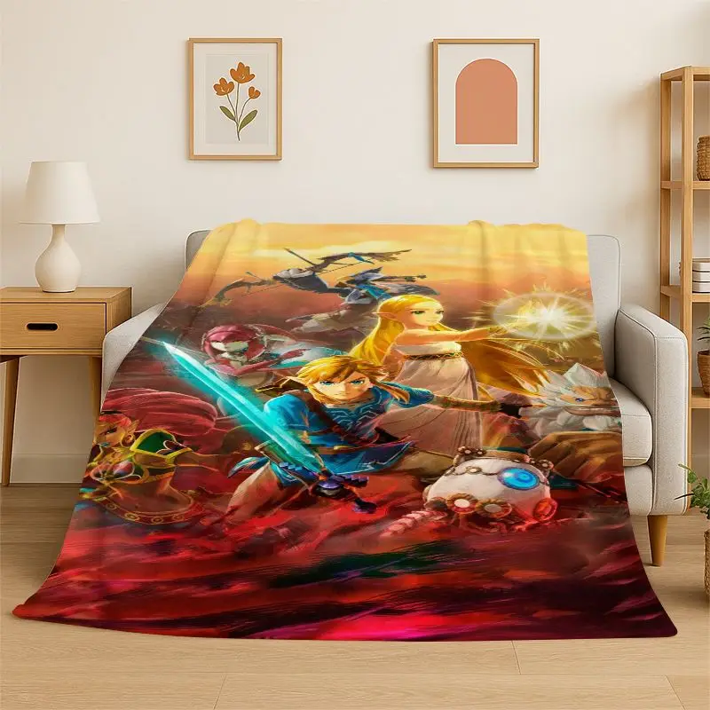 Classic Z-Zelda Cartoon Games Soft Flannel Throw Blanket,Cozy Blanket for Bed,Couch,Sofa,Bedroom,Living Room,Picnic kids Camping