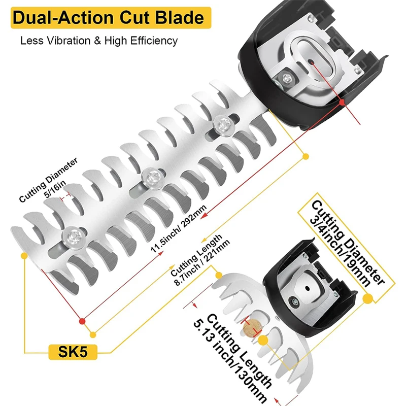 2 IN 1 Cordless Electric Hedge Trimmer Lawn Mower Household Shrub Weeding Pruning Mower Garden Tools for Makita 18V Battery