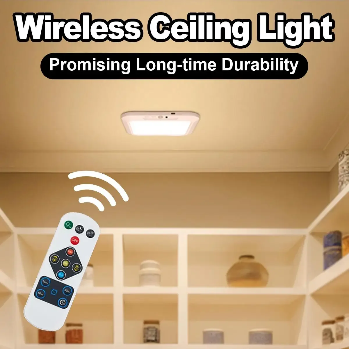 

Светодиодный потолочный светильник с датчиком движения в стиле поп для кухни, таймер, беспроводное крепление для скрытого монтажа, перезаряжаемый подвесной светильник с регулируемой яркостью, режим освещения