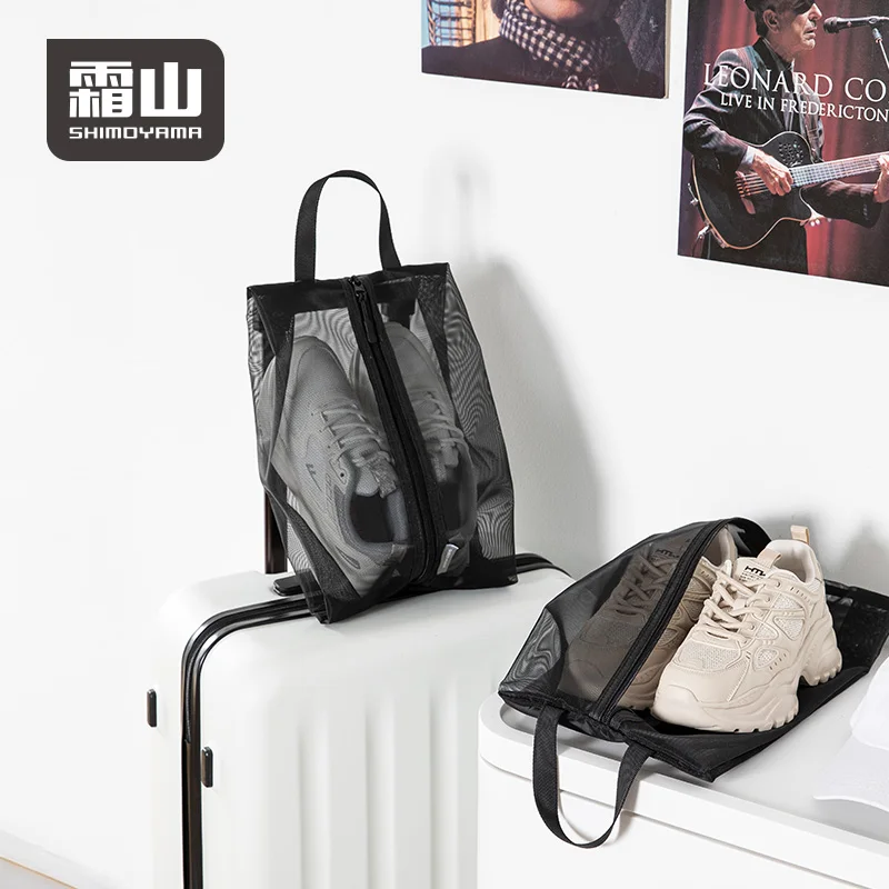 حقيبة تخزين من النايلون الأسود من SHIMOYAMA مع مقبض وحقيبة حمل محمولة ومتينة من نوع الإغلاق بسحاب