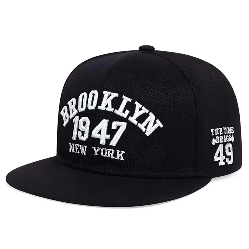 1947 czapka z wyszyciem czapki z daszkiem dla dorosłych BROOKLYN Hip Hop sportowe kapelusze przeciwsłoneczne na świeżym powietrzu regulowana czapka