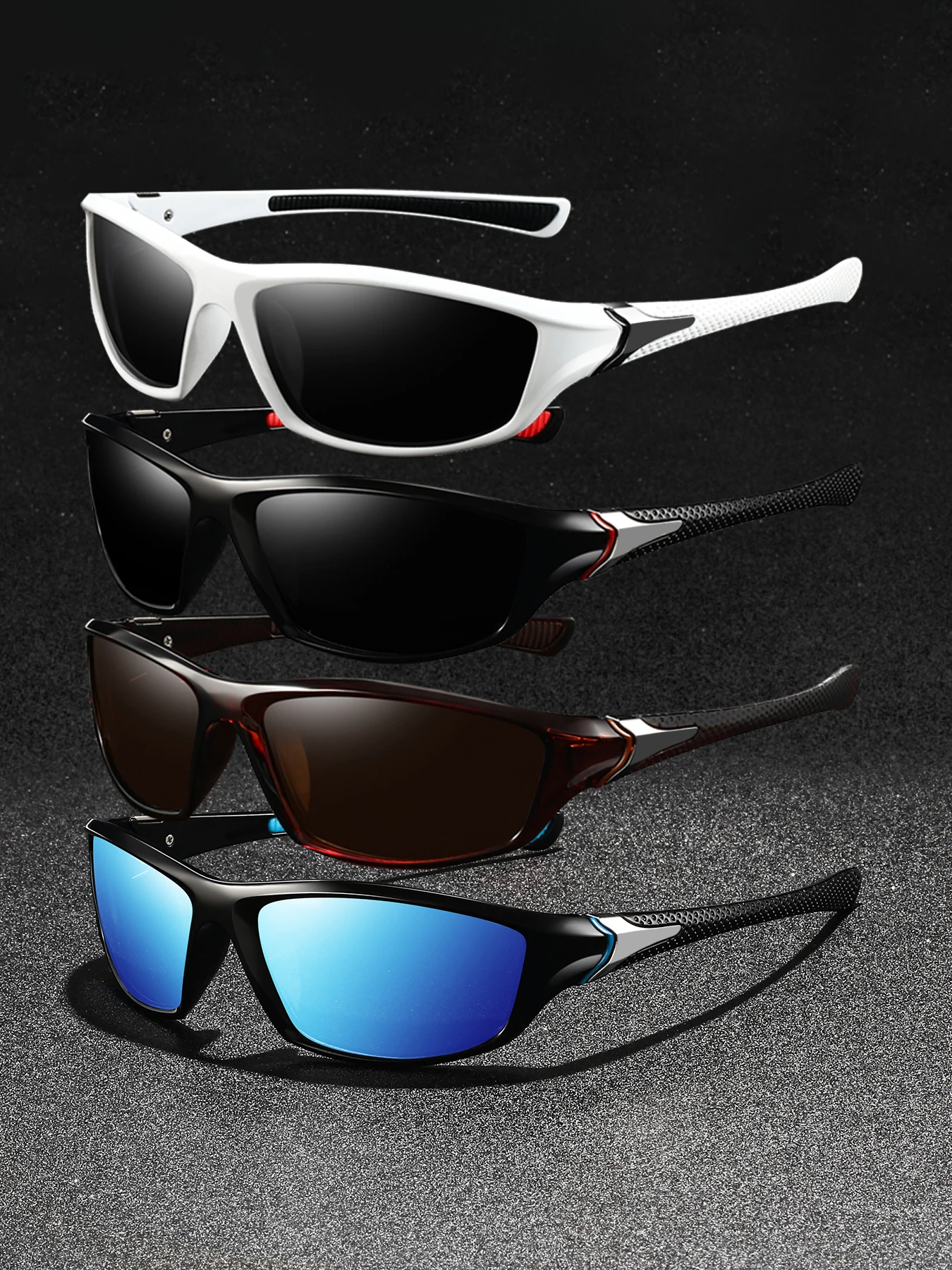 AliExpress LAOTING.JIANG 4 PCS Fashion Vintage Driving Fishing Cycling Sports Sunglasses Men Women Running Mountaineering Man Sun Glasses UV400 Eyewear