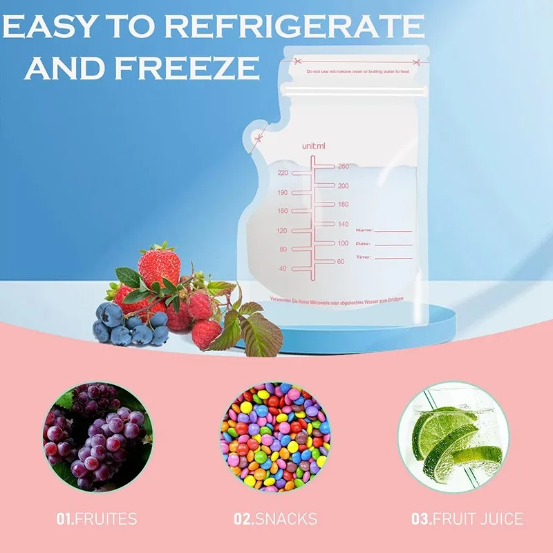At69-bolsas de armazenamento de leite materno-para geladeira compatível-contenedores de armazenamento de leite materno 30 peças bolsas para leche materna, baby essentia