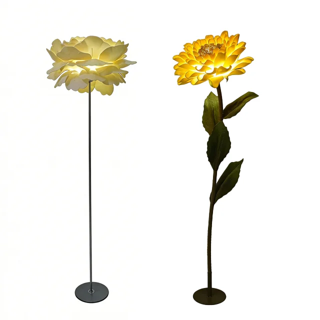 Elegant and modern standing flower floor lamp with remote control function, suitable for wedding banquets and hotel decoration