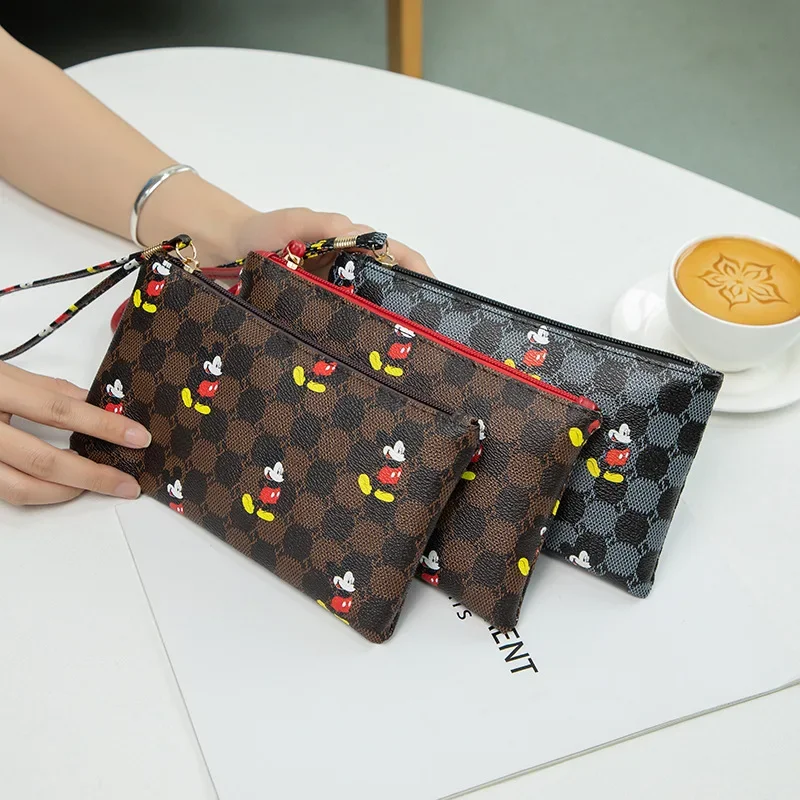 Disney-Portefeuille mobile en cuir pour enfants, motif de dessin animé mignon, sacs de détermination College, cadeaux de vacances portables, mode