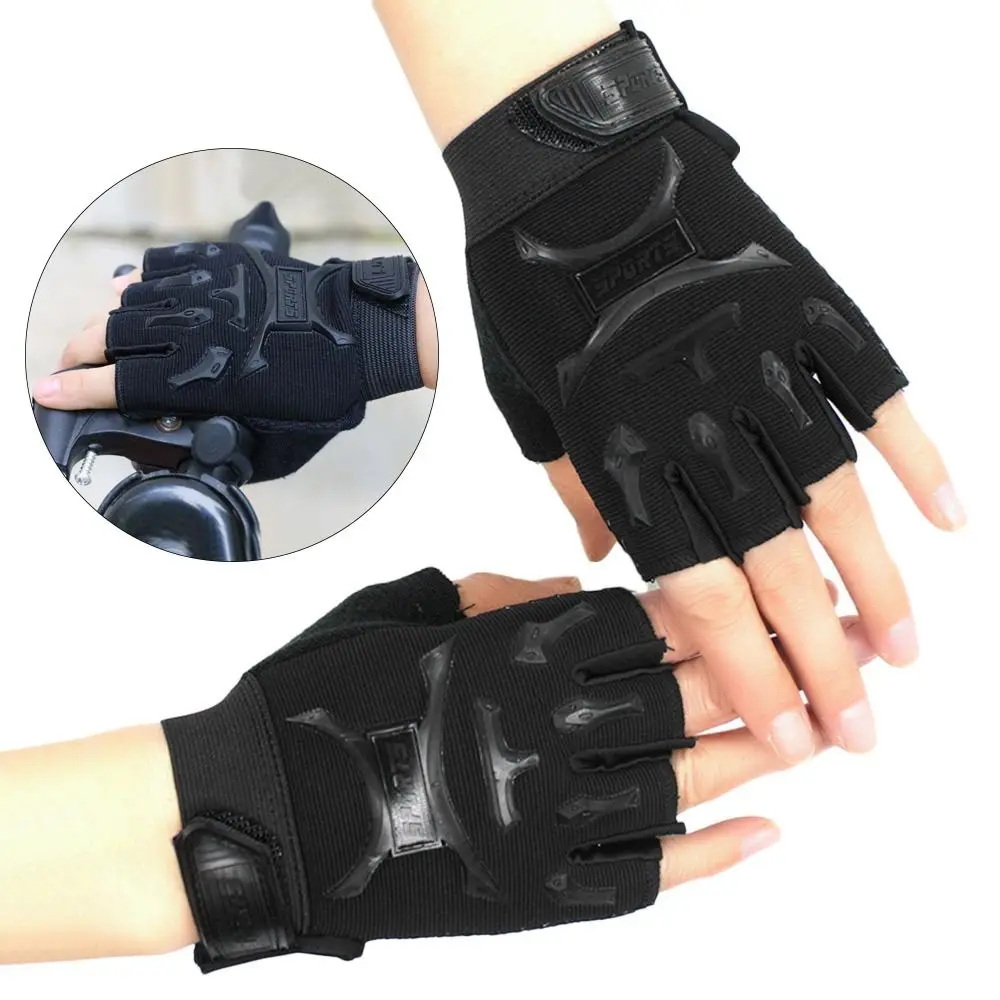 Fashion Fingerless Kids Sport Gloves Non-slip Elastic Cycling Mittens Windproof Breathable Children Bicycle Gloves Outdoor