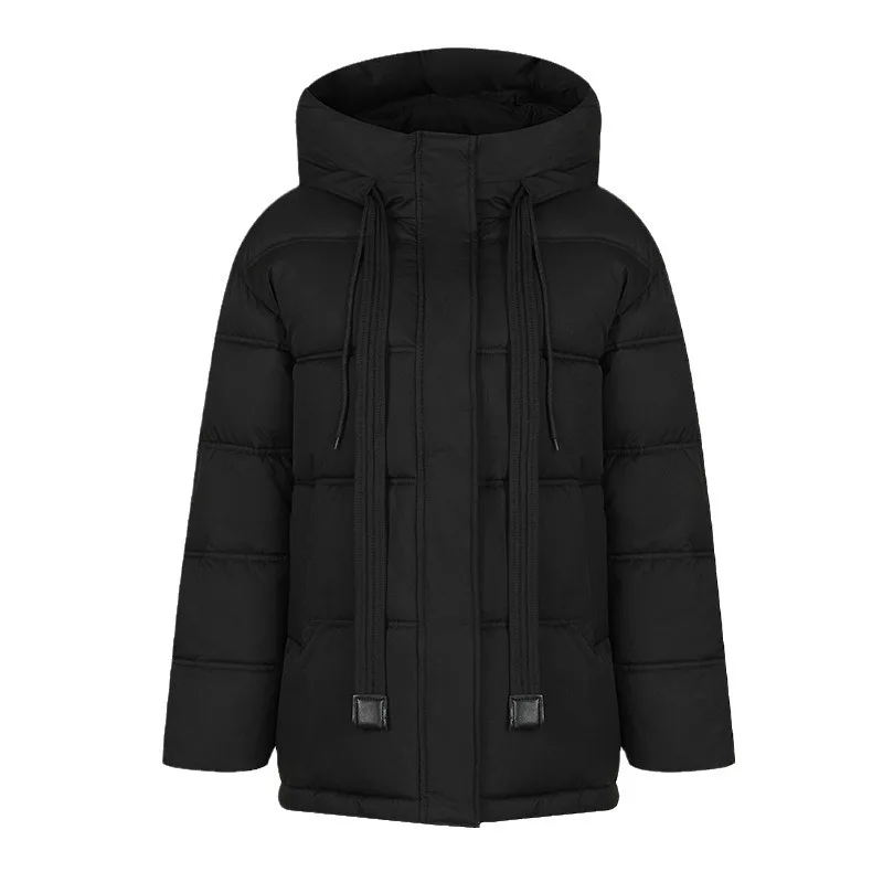 Women Winter Cotton Coat 2024 Solid Color Female Hooded High Collar Warm Cotton Jacket Women\'s Oversize Coats Warm Outerwear