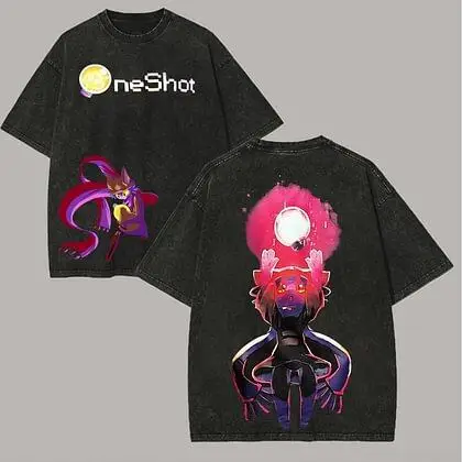 OneShot Niko Washed T-shirt 2026 New Model personality Clothes shirt Year round clothing Streetwear Trendy high quality Couples