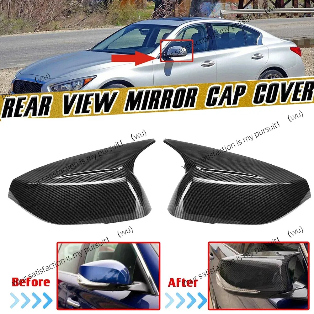 1 pair for Infiniti Q50 Q60 Q70 QX30 2014-2021, carbon fiber rearview mirror cap, side mirror