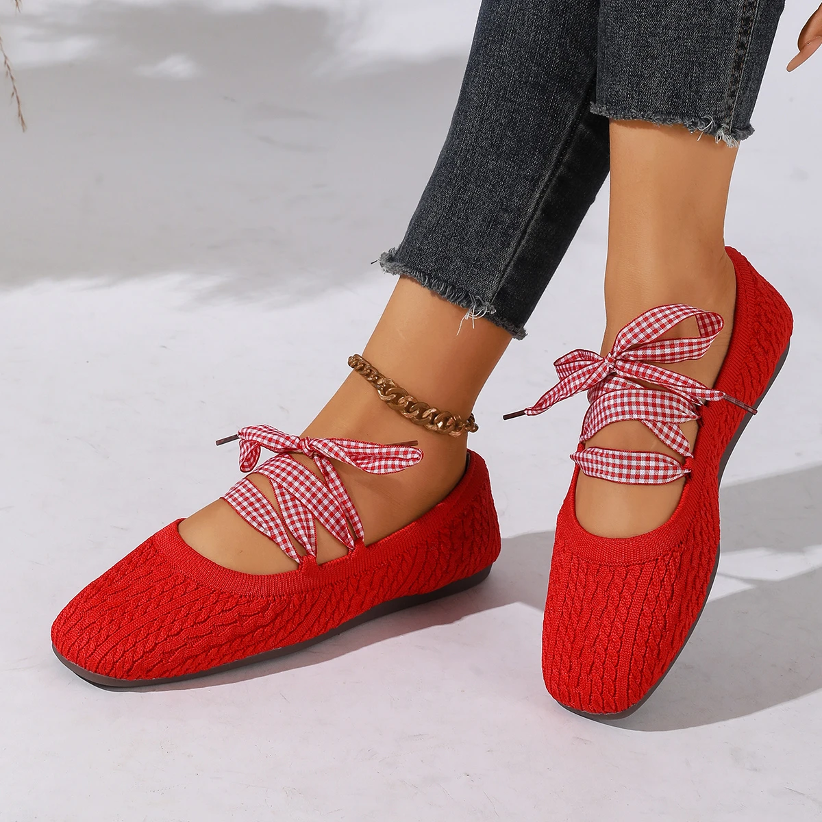 Dames Flats Veelzijdige Gebrei - Women Shoes Loafers recensie en prijs