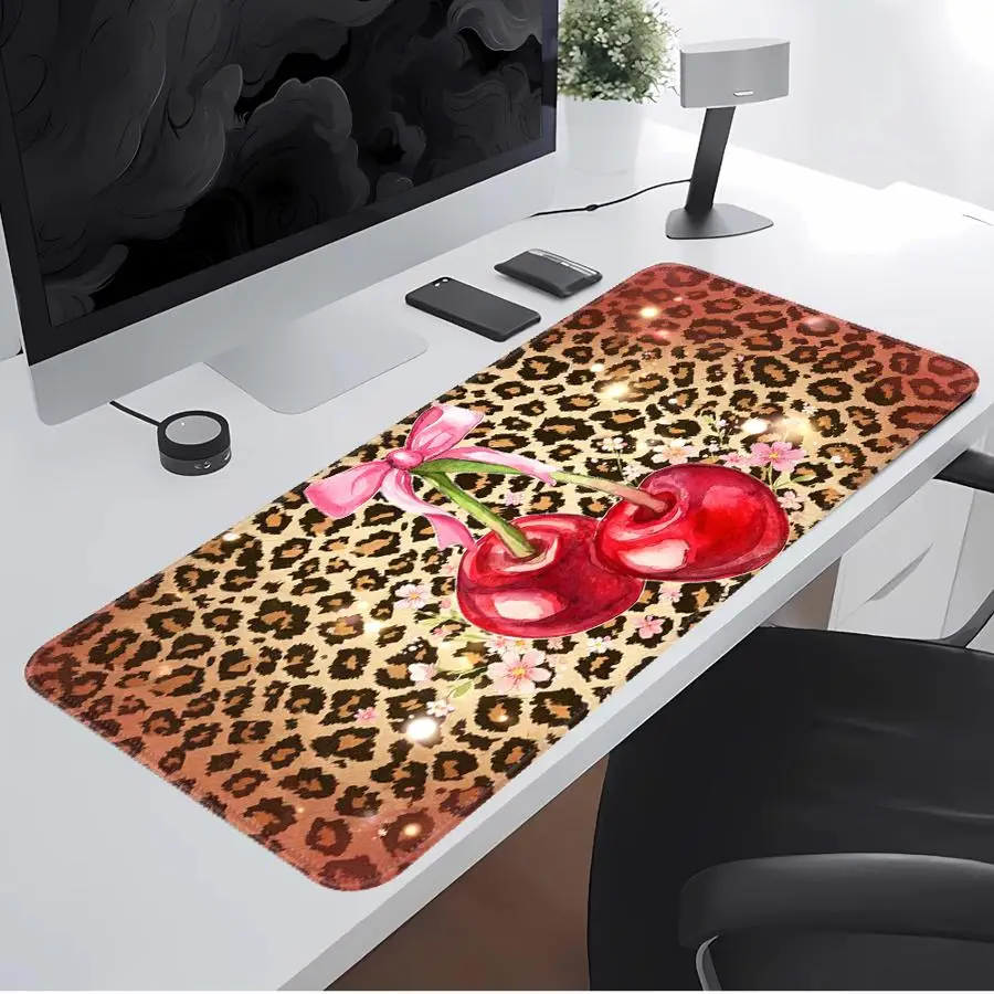 Anti slip Mouse Pad Computer Laptop Pad Game Console Pad office Pad Desk accessories Keyboard Mouse Pad Leopard Patterned Cherry