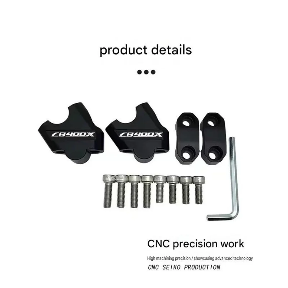For CB 400X CNC Aluminum Handlebar Riser Pair Heighten Rearward Shift Ergonomic Motorcycle Handle Refit Accessories