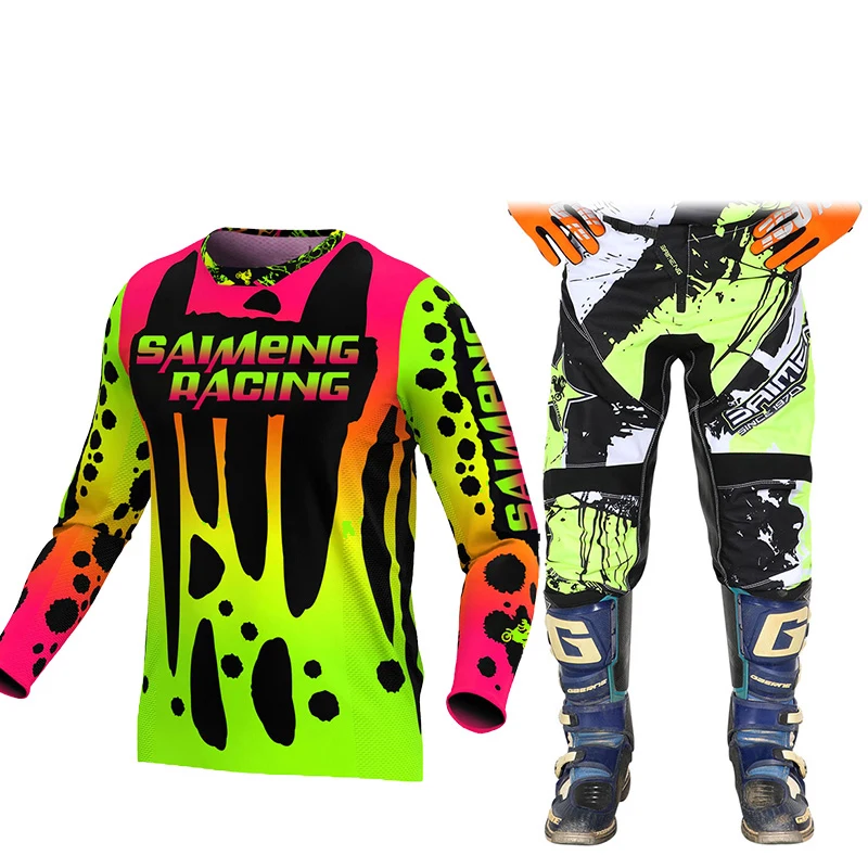 Youth Jersey Pant Combo for Kids MX Motocross Gear Set Children Racing Suit Off-road MTB 5 6 7 8 9 10 11 12 13 14 15 years old