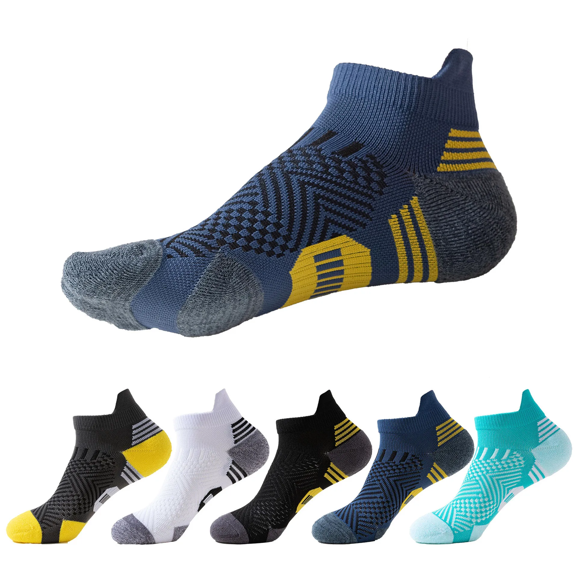 Miosam Men's Professional Sports Socks for Hiking and Cycling Quik-dry Anti-slip Durable Heel-supporting Socks Multi-colors