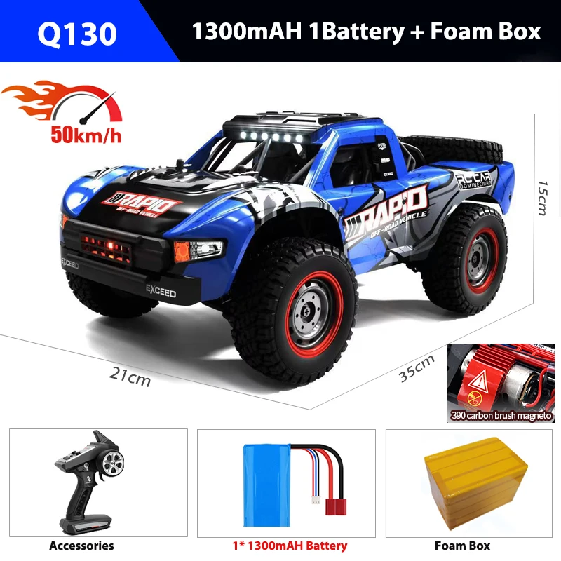 1/14 Q130 RC Auto Woestijn 4WD Off-road Truck 2.4G Hoge Snelheid Auto Racing Drift Afstandsbediening voertuig Speelgoed Voor Jongens Kinderen