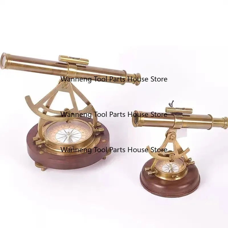 Retro Brass Telescope Compass Model Imported Creative Room Decoration Study Ornament for Home Decor