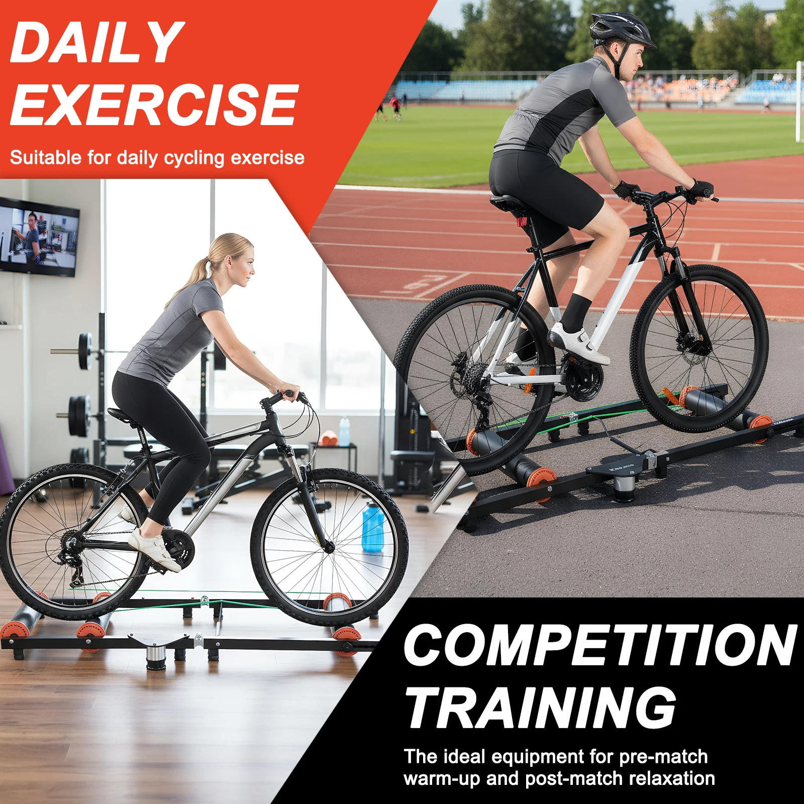 

Складная велопаланка-тренажер для велосипеда, бесшумная, с выдвижными роликами, с рамой из сплава и подставкой для ног, для домашнего использования
