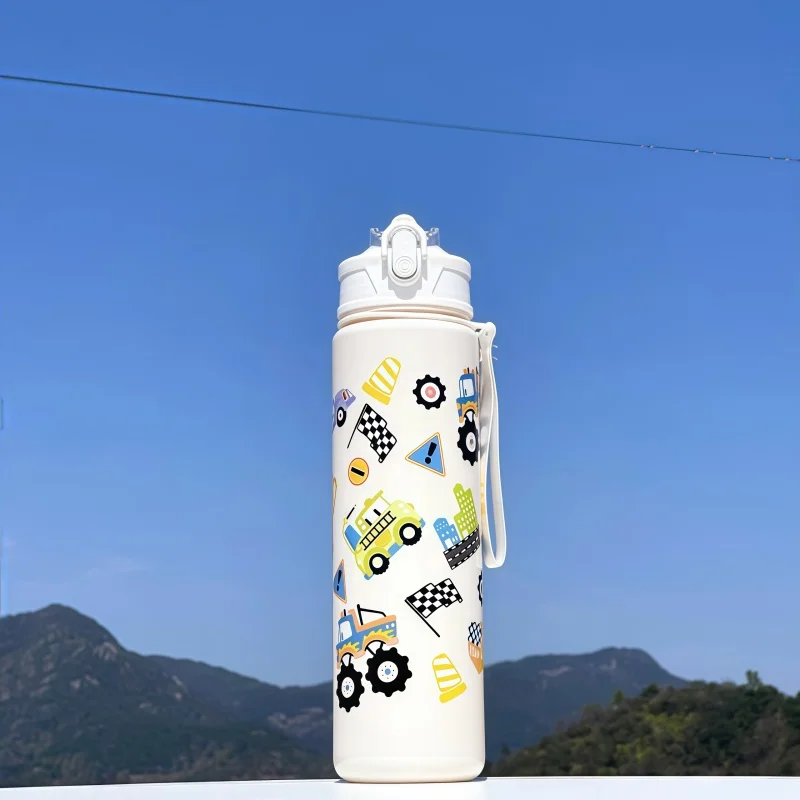 750 ml Dinosaurier Wasser Flasche Für Kinder Wasser Sippy Tasse Mit Silikon Stroh Auslaufsichere Kunststoff Wasser Flaschen Sommer Kinder Wasser Tasse