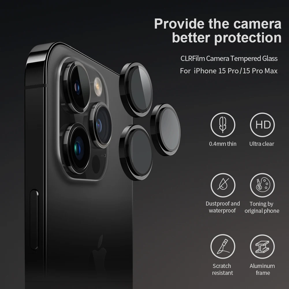 

Закаленное стекло Nillkin для iPhone 15 Pro / 15 Pro Max, задний объектив HD, Защитная пленка для экрана камеры iPhone 15 Pro Max