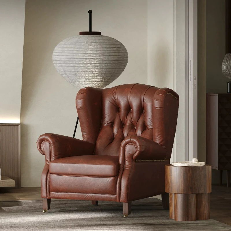 Leisure Godfather Chair Classic Oil Wax Skin Tiger Chair Single Sofa Chair