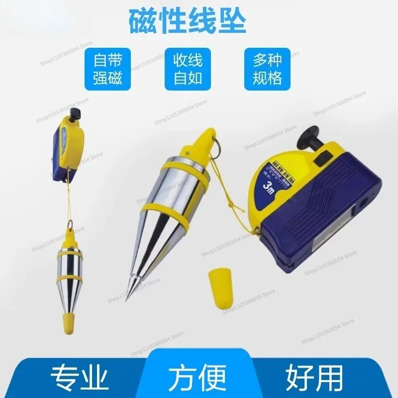For Magnetic Vertical Line Drop Line Hammer Pendant 3/6/8 M Automatic Take-up Woodworking Tools