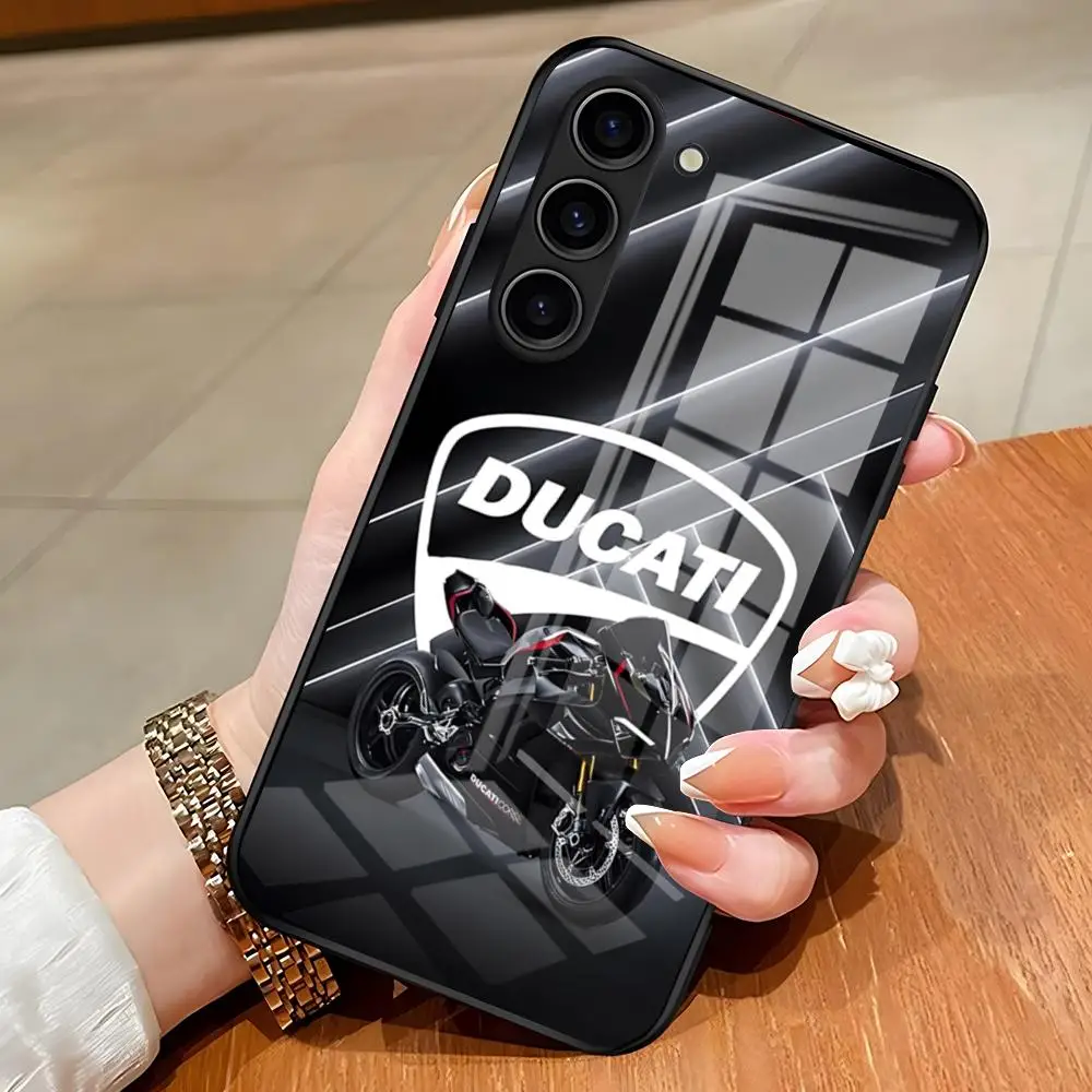 M-دراجة نارية D-Ducaties جراب هاتف لسامسونج S25 حافة الترا S23 S22 S21 S20 الترا زائد S24 Fe A54 A53 A25 غطاء زجاجي