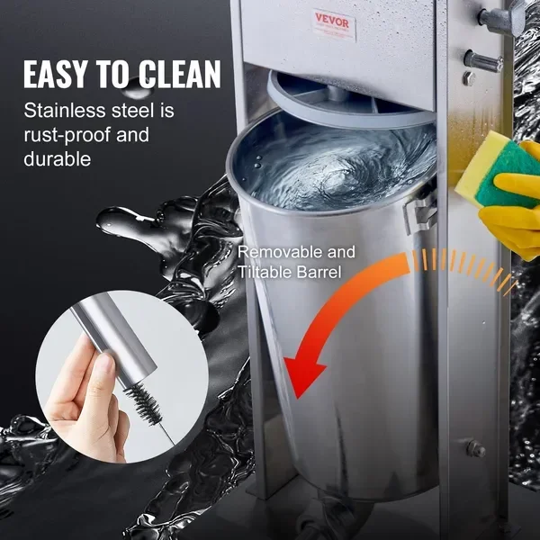 Manueller Wurstfüller, 15 l, vertikale Wurstmaschine, Edelstahl 304