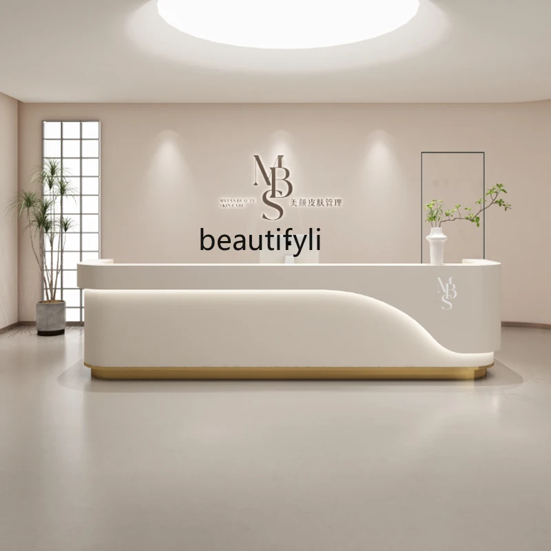 Beauty Salon Bar Cashier Desk Hair Salon Paint Front Desk Clothing Store Oral Clinic Dental Medical Beauty Reception Desk