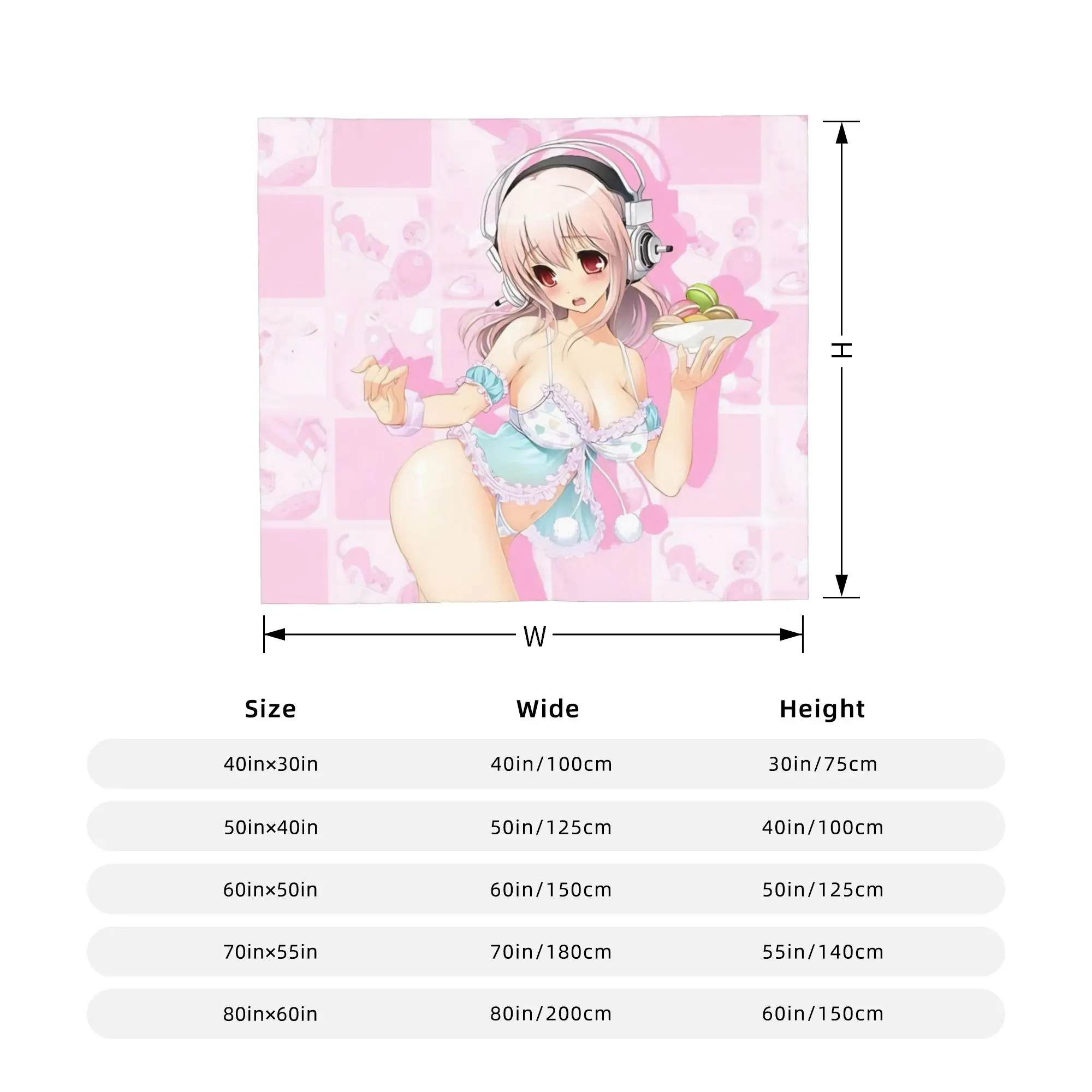 Kawaii S-Son-icos الموسيقى فتاة بطانيات قطيفة مضحك رمي البطانيات ل أريكة تتحول لسرير الأريكة 125*100 سنتيمتر البساط قطعة