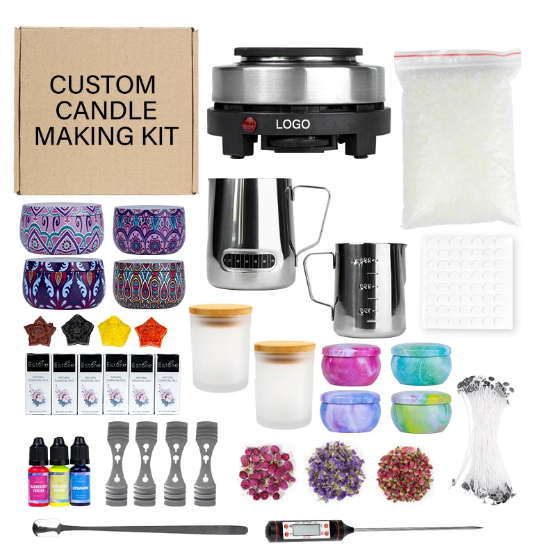 Custom Candle Crafts DIY Kit Include Soy Wax Essential Oil Candle Dye Tool Complete Candle Making Kit