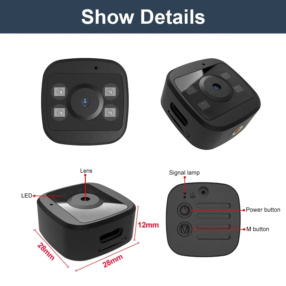 WK15 Mini WiFi HD Camera, Micro Voice Recorder Cam, Infrared, Night Vision, Recording DV, Camcorder, 1080P, IPC