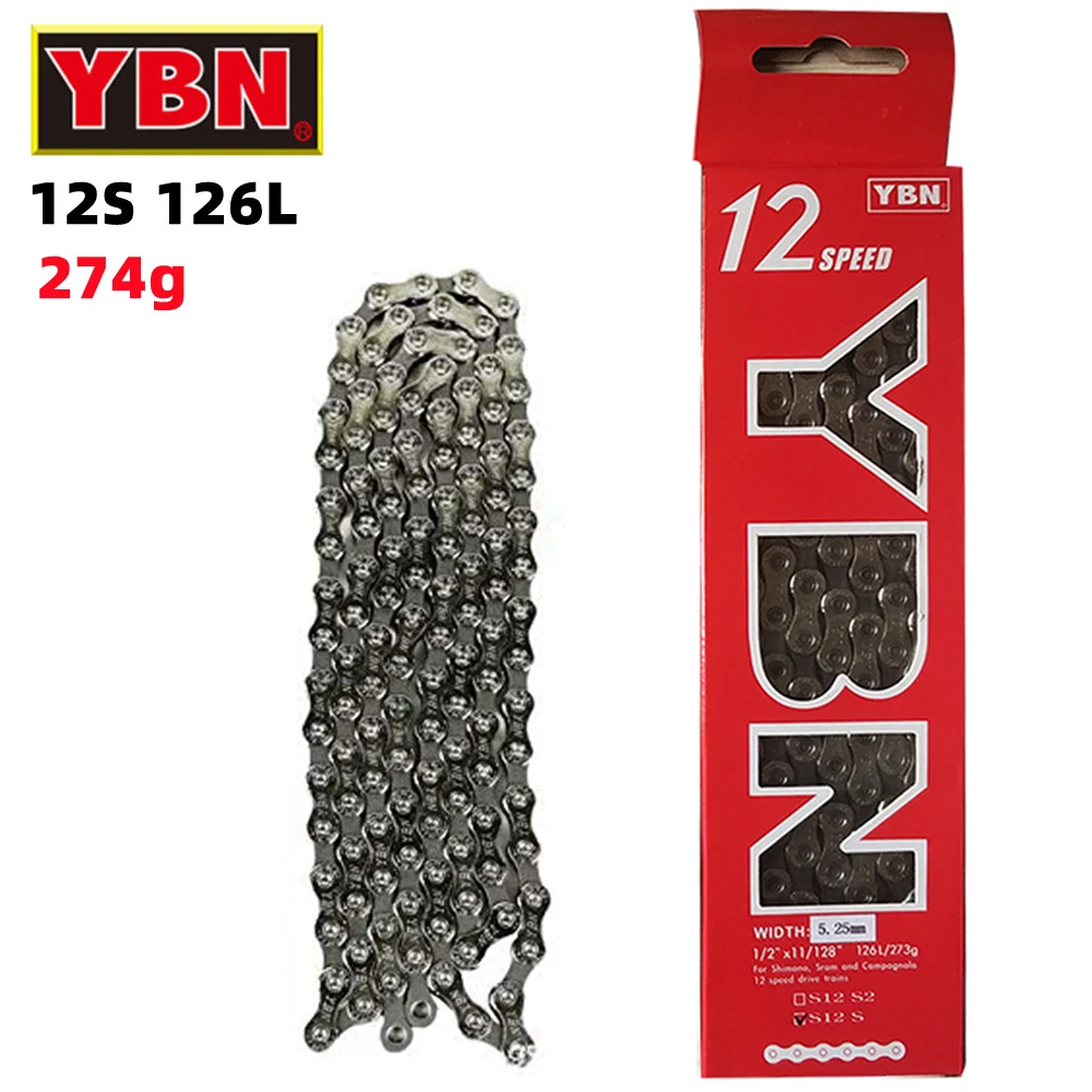 YBN current 12v mtb bike Chain Original Bicycle Chain 126 Links 12v 11v 10v 9v 8v Chains with Magic Button for SRAM SHIMANO